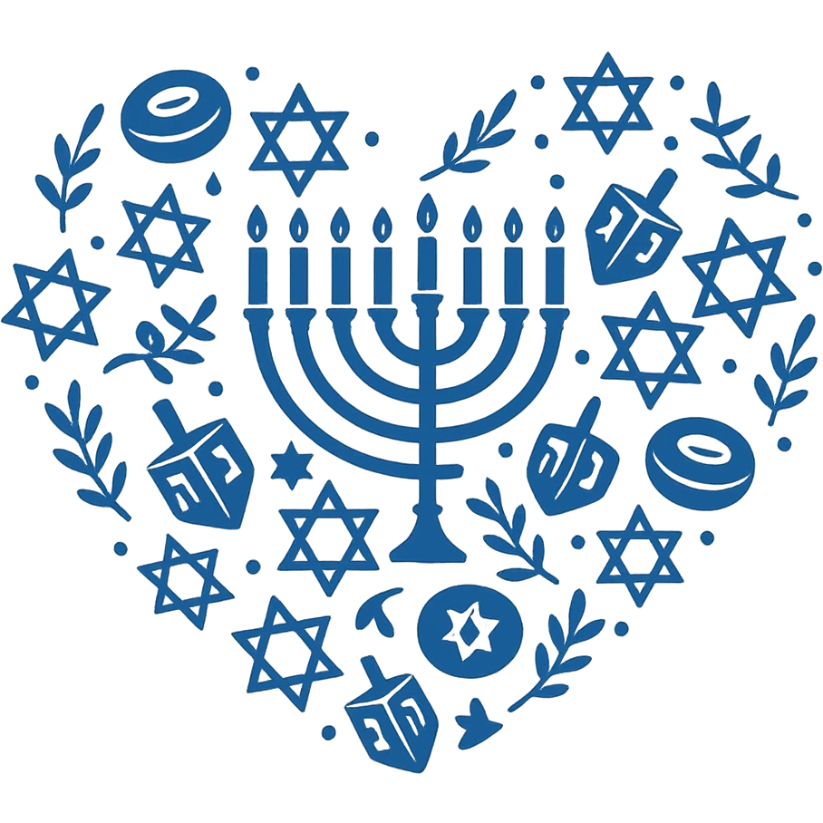 heart with a Hanukkah theme, no background emoji