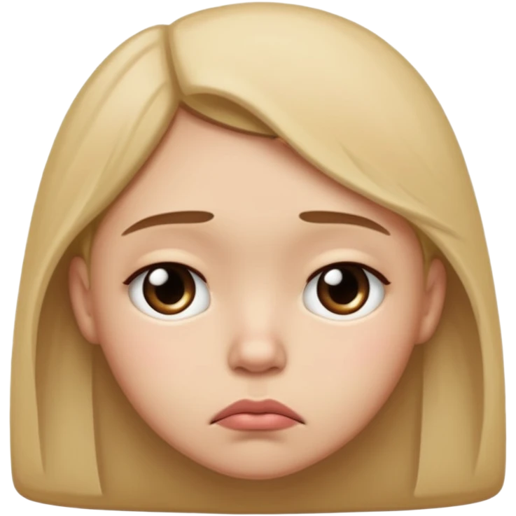 sad face with a big pouty bottom lip, and sad eyes emoji