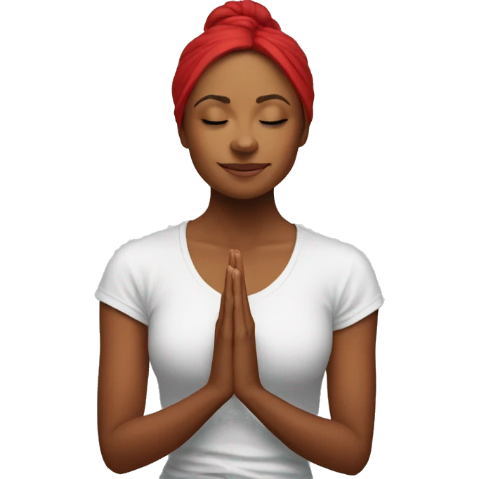 Trisha meditating red beautiful  emoji