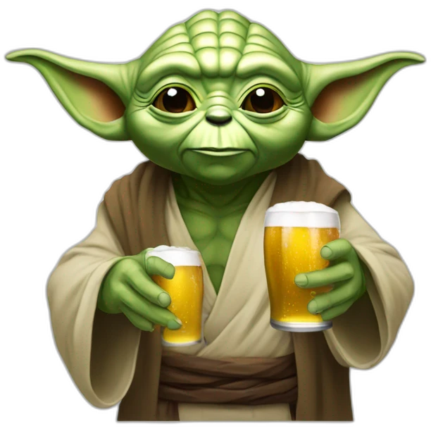 Yoda qui boit un bière emoji