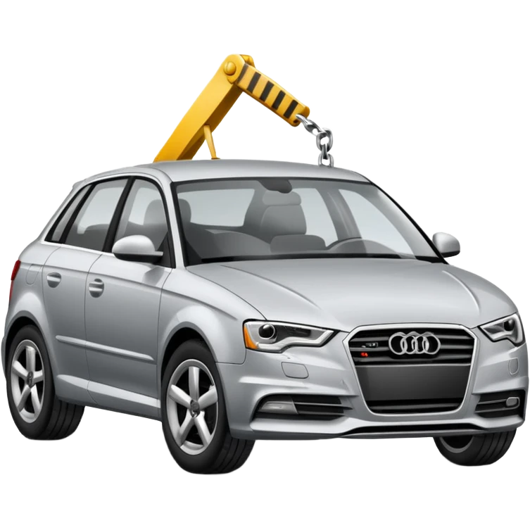emoji of a car audi a3 being towed emoji