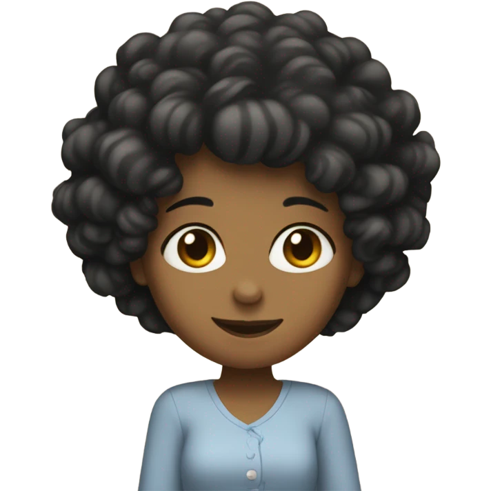 curly black hair mom with peace sign emoji