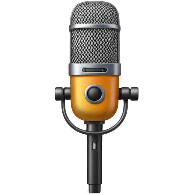 Microfono podcast vintage colorato emoji