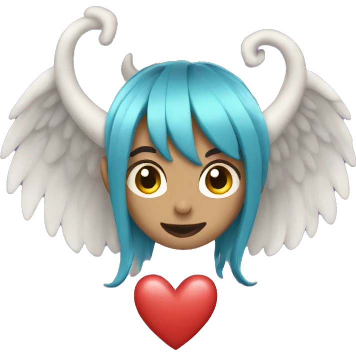 Heart horns and wings emoji