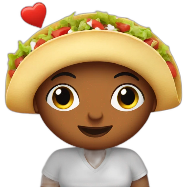 Curvy eating tacos on valentines  emoji
