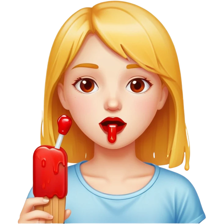 girl eating popsicle  emoji