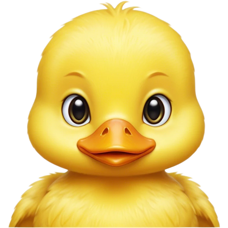 Cinematic Noble Yellow Baby Duck Portrait Emoji, Poised and regal, with a tiny, delicate build and a vibrant, well-groomed bright yellow downy coat, deep-set soulful bright eyes, Simplified yet sharp and sophisticated features, highly detailed, glowing with a soft, dignified glow, high shine, intelligent and charming, stylized with an air of youthful elegance, focused and attentive, soft glowing outline, capturing the essence of a watchful and confident little duckling, so majestic it feels as though it could peep out of the screen with effortless authority! emoji