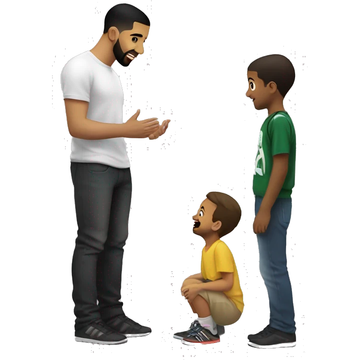 Drake talking to little children emoji