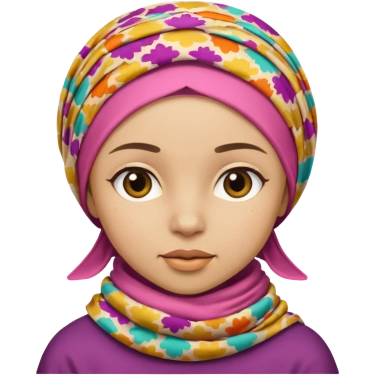 Une fille qui porte une foulare de son tete sans détails de visage  emoji