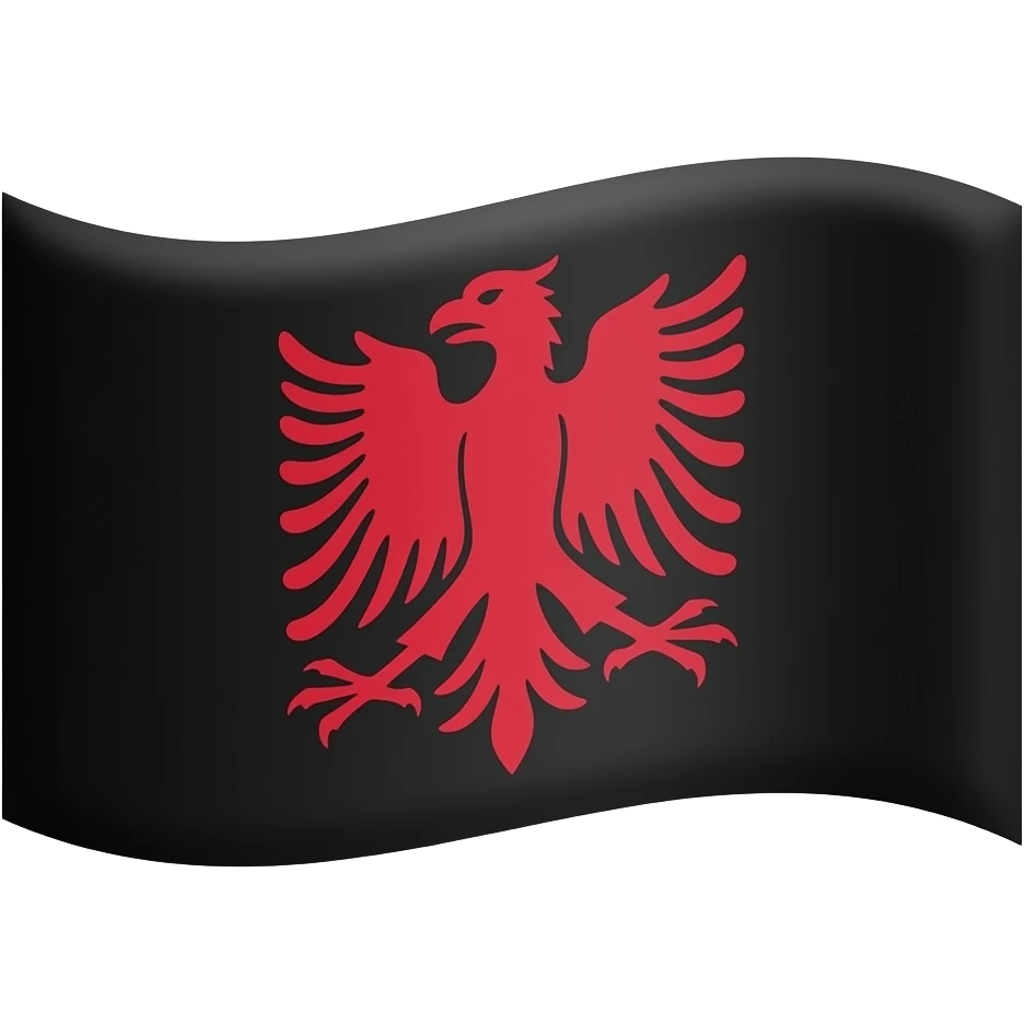 Bandera negra con un aguila rojo emoji