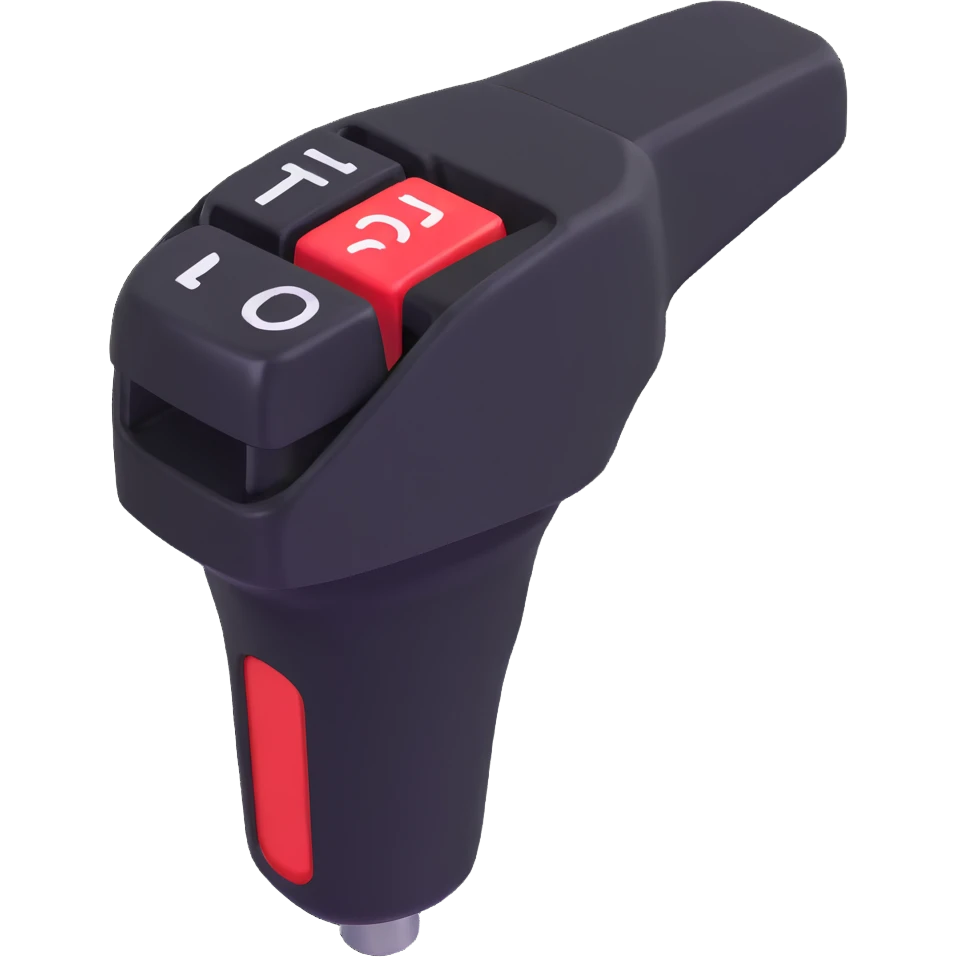 manual transmission gear shifter with reverse position highlighted emoji