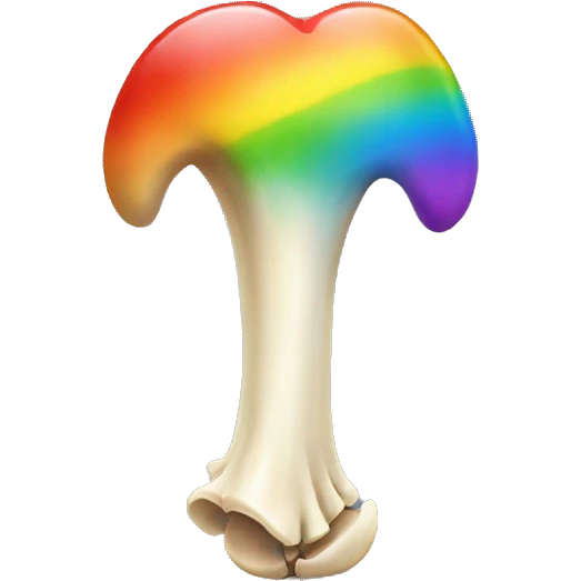 Shin bone with rainbow  emoji