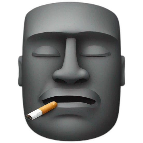 moai stone face smoking cigarette emoji
