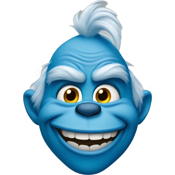 Blue grinch smiling emoji