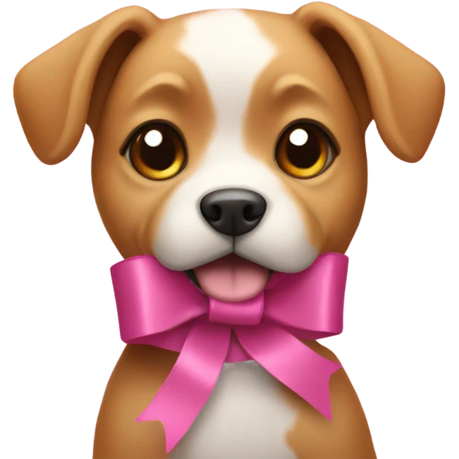 Dog with pink ribbon emoji