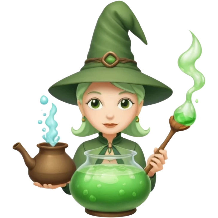green witch cooking potion emoji