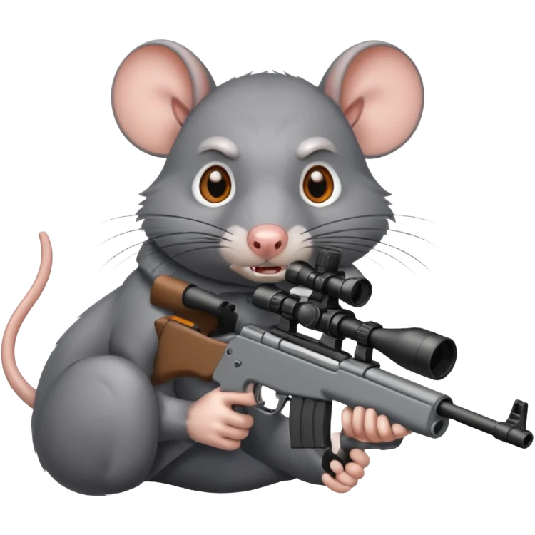 angry rat aiming sniper rifle emoji