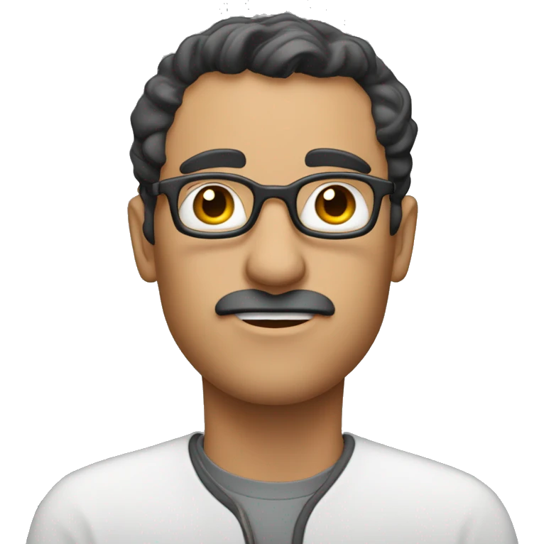 Man that is looking with one eye down a small pen size black tube  emoji