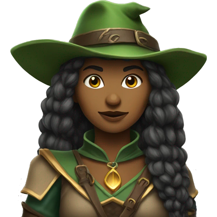 Fierce elf ranger wearing fedora woman emoji