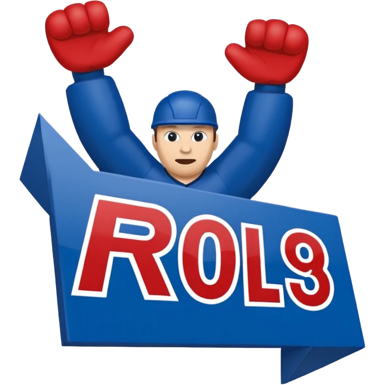 cheering sign american football in blue (#00A3E0) and red (#F9423A) emoji
