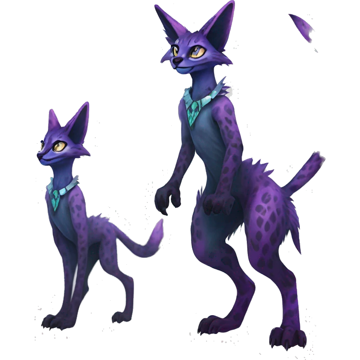 Epic Edgy Colorful ethereal eldritch Sergal-Serval-Fionbri full body emoji