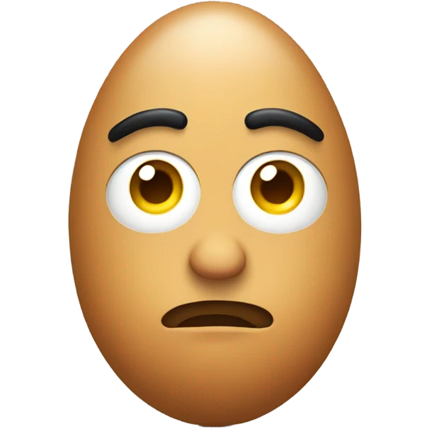 A serious egg emoji