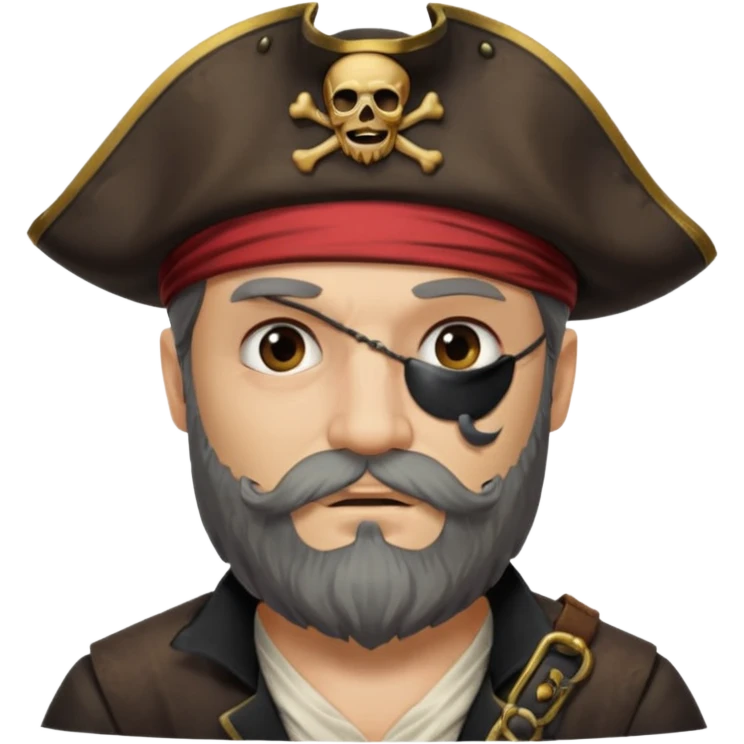 pirate captain eye pach beard emoji