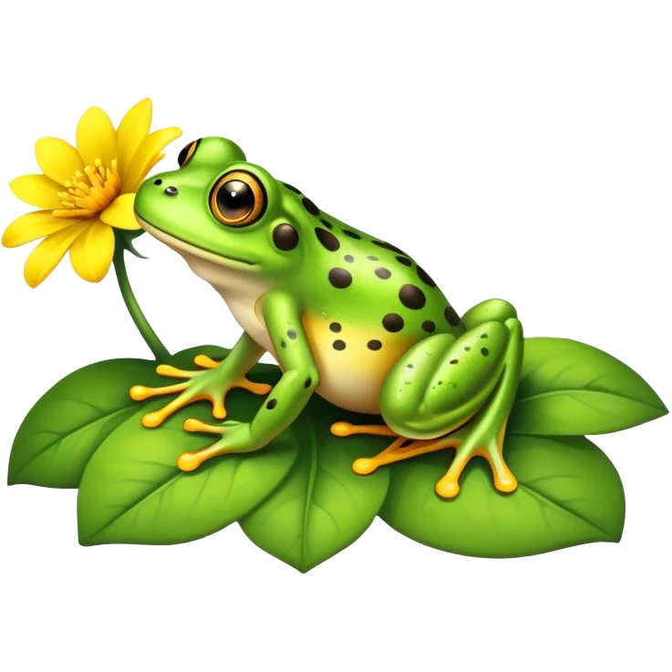 Frog on a flower emoji