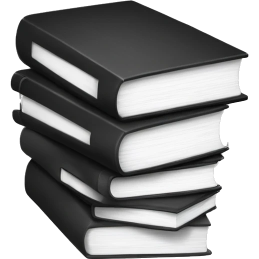stack of black and white books emoji