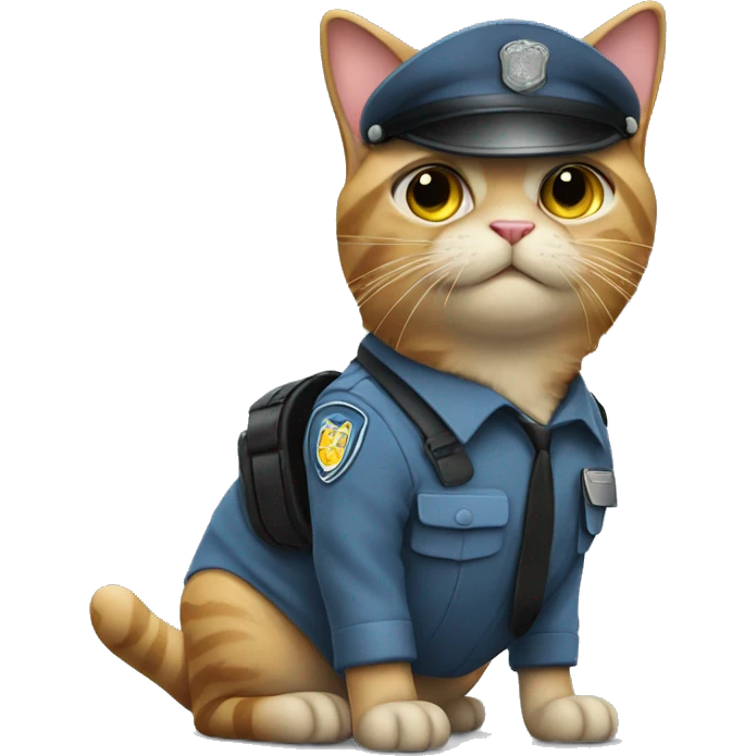 cat in security gaurd uniform  emoji