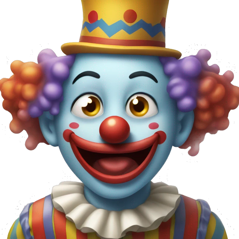 Clown drooling with water going down chin emoji