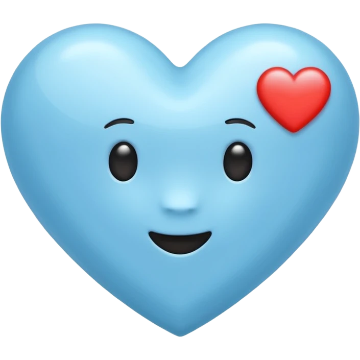 Light blue heart with emijis emoji