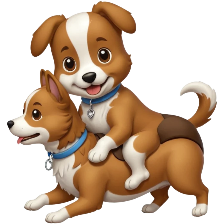 A dog riding a dog emoji