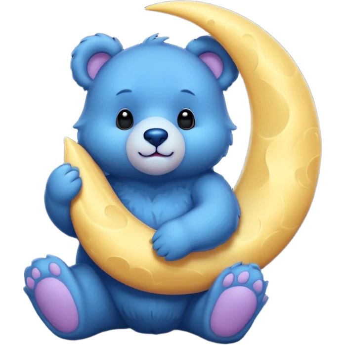 Blue bear holding a moon 🌙🐻 emoji