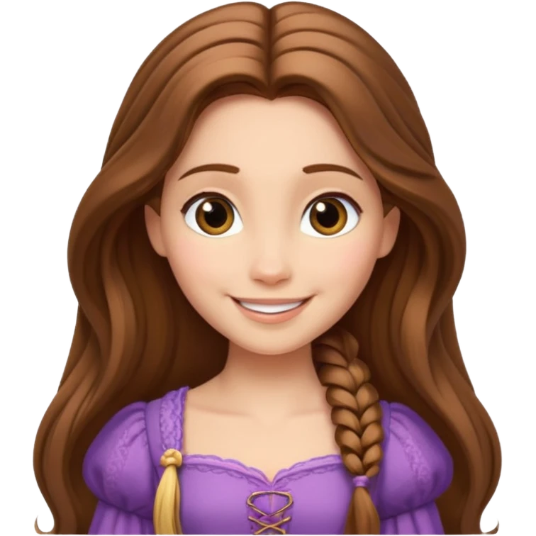 Rapunzel con el pelo marrón emoji