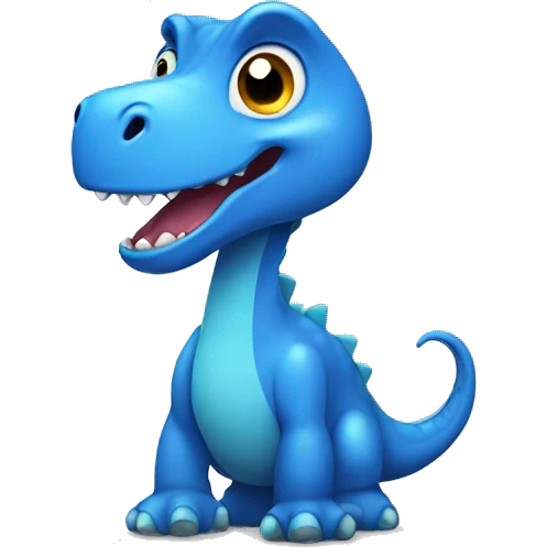 Blue dinosaur cute emoji