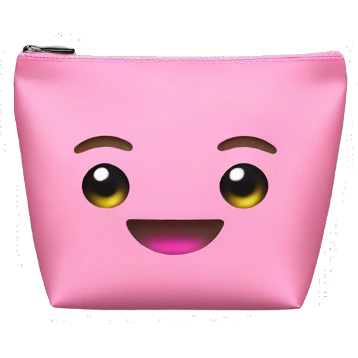 Minimalist pink makeup bag emoji