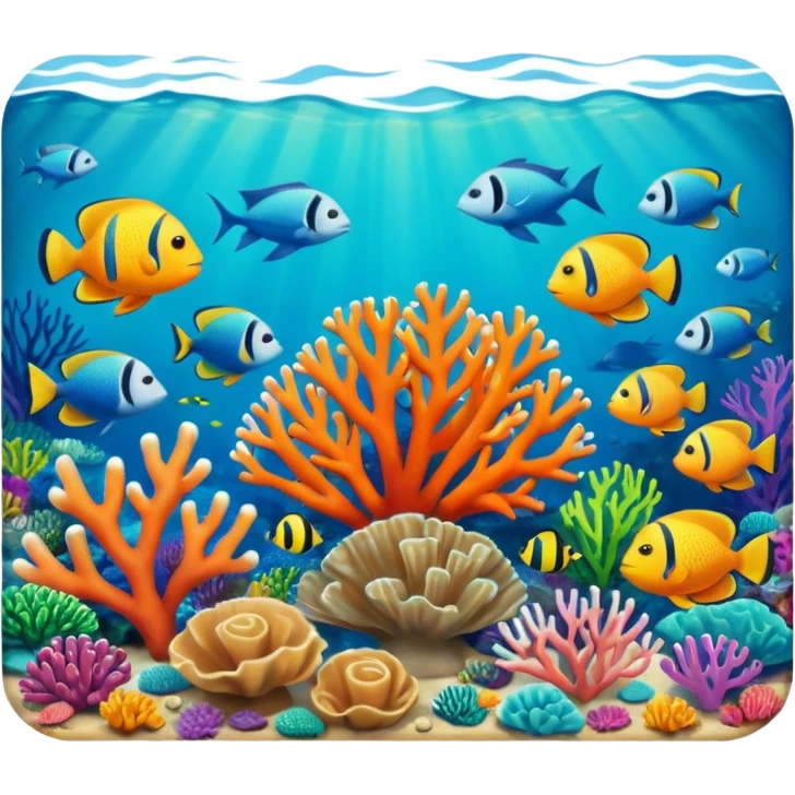 Still life, ultra realistic detailed Great Barrier Reef emoji