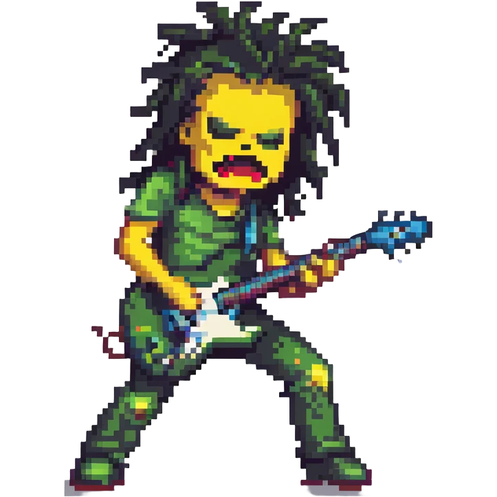 heavy metal concert, headbanging, electric guitar solo emoji