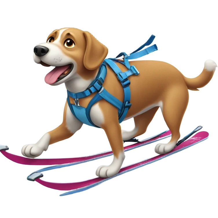Dog cross country skiing  emoji