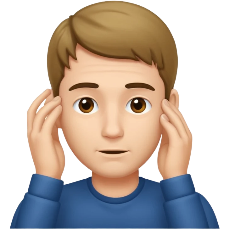 man tucking his hair behind his ear emoji