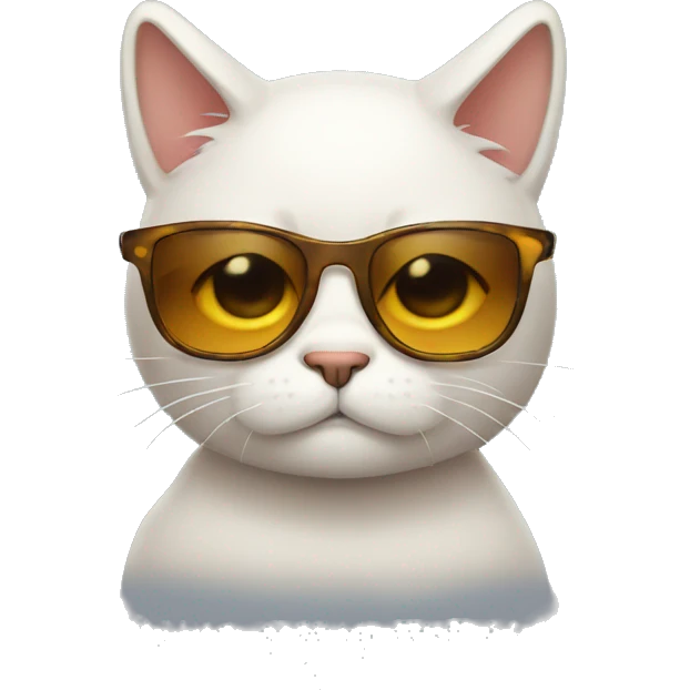 cute sad cat wearing sunglasses emoji