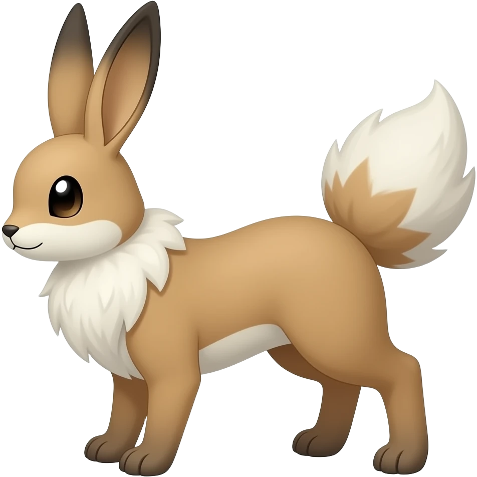 Trico-Buneary-Jackalope-fusion-hybrid-animal-creature with folded ears emoji