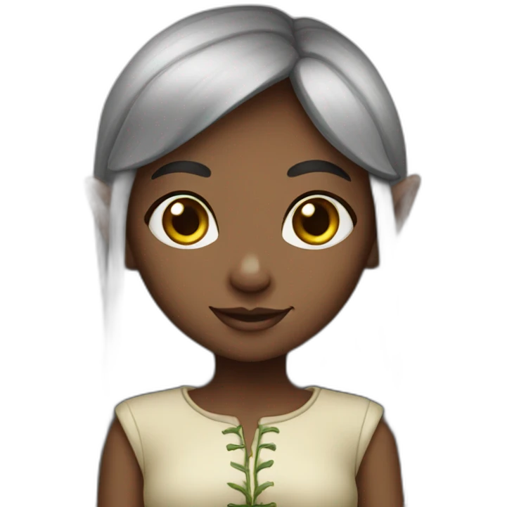Girl elf with dark hair emoji