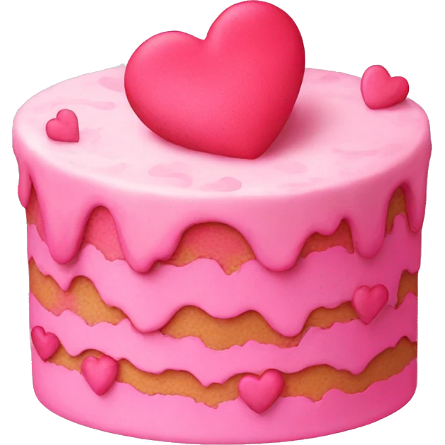 Pink cake with heart design emoji