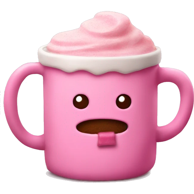 Pink hot chocolate in a mug emoji