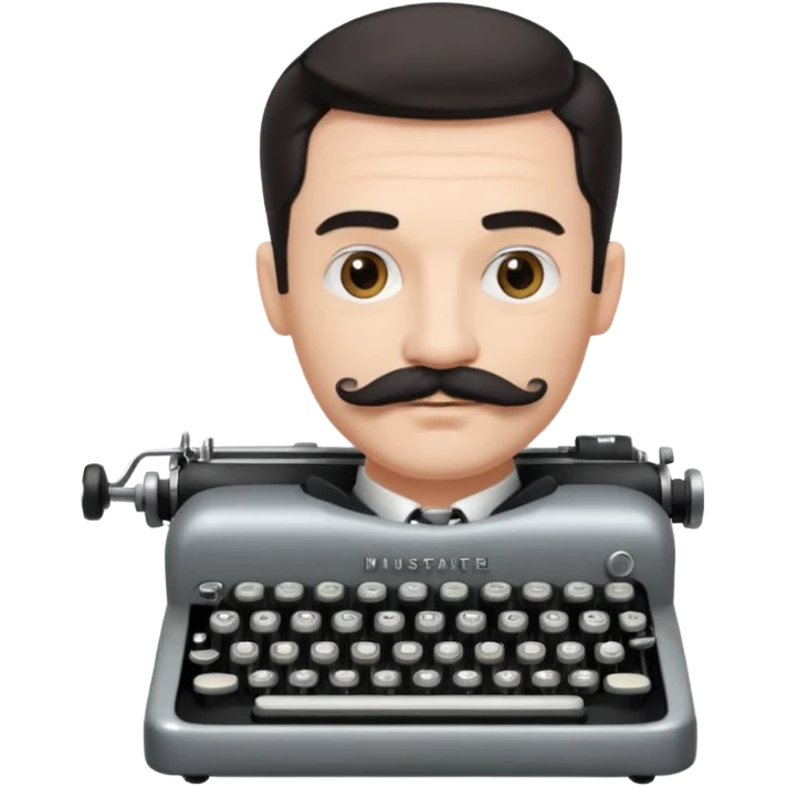 moustache man with vintage typewriter emoji
