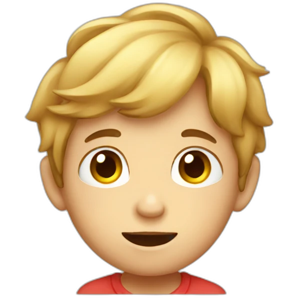 boy thinking about strawberries emoji