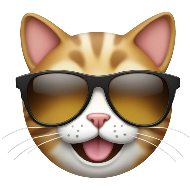 Cat wearing sunglasses smiling emoji