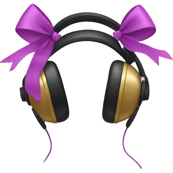 Headphones with bows emoji